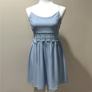 Charlotte Russe Blue Lace Stap Mini Dress Size Medium